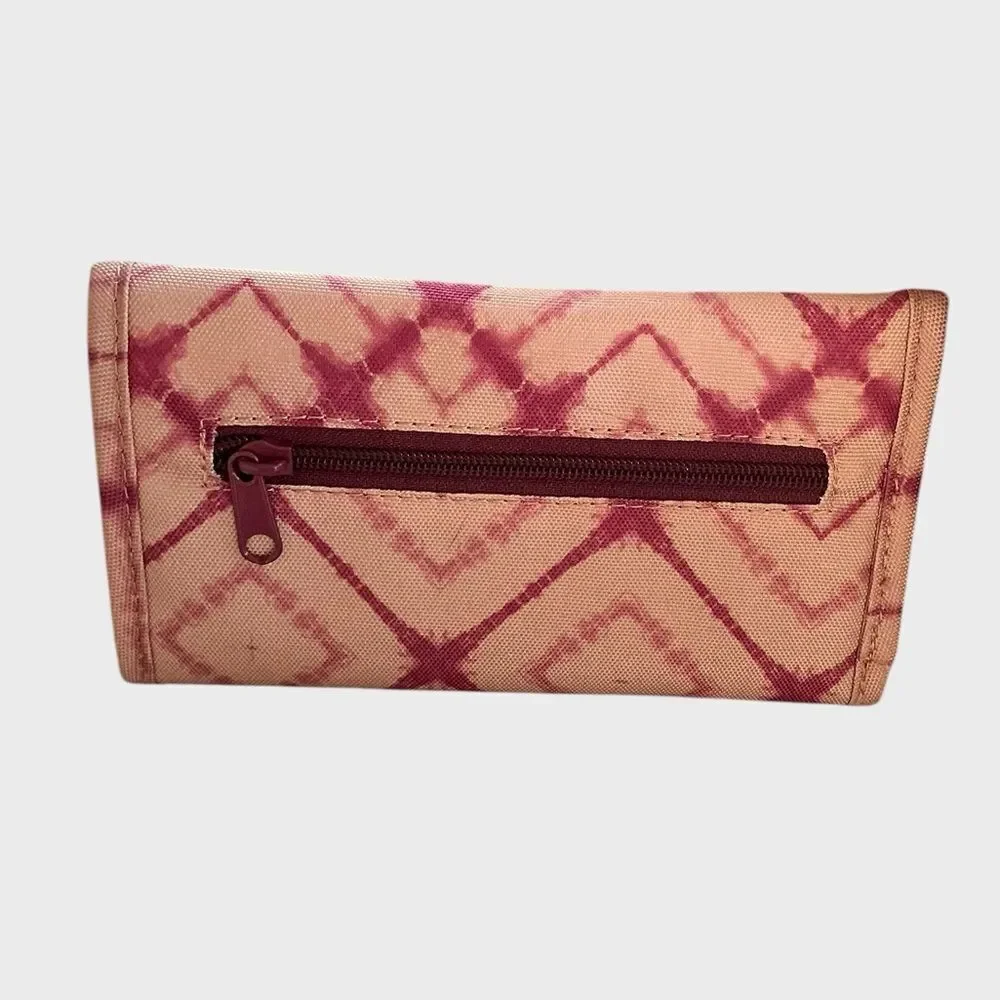 KAVU Mondo Spender Trifold Wallet Pink Tribal Boho Organizer Wallet